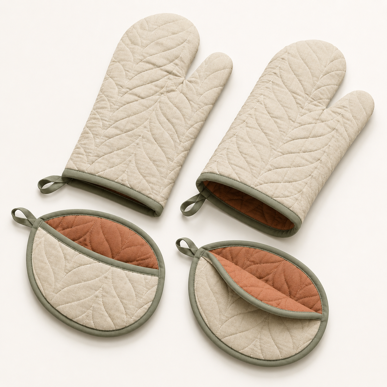 FoldShell Oven Mitt and Pot Holder Set