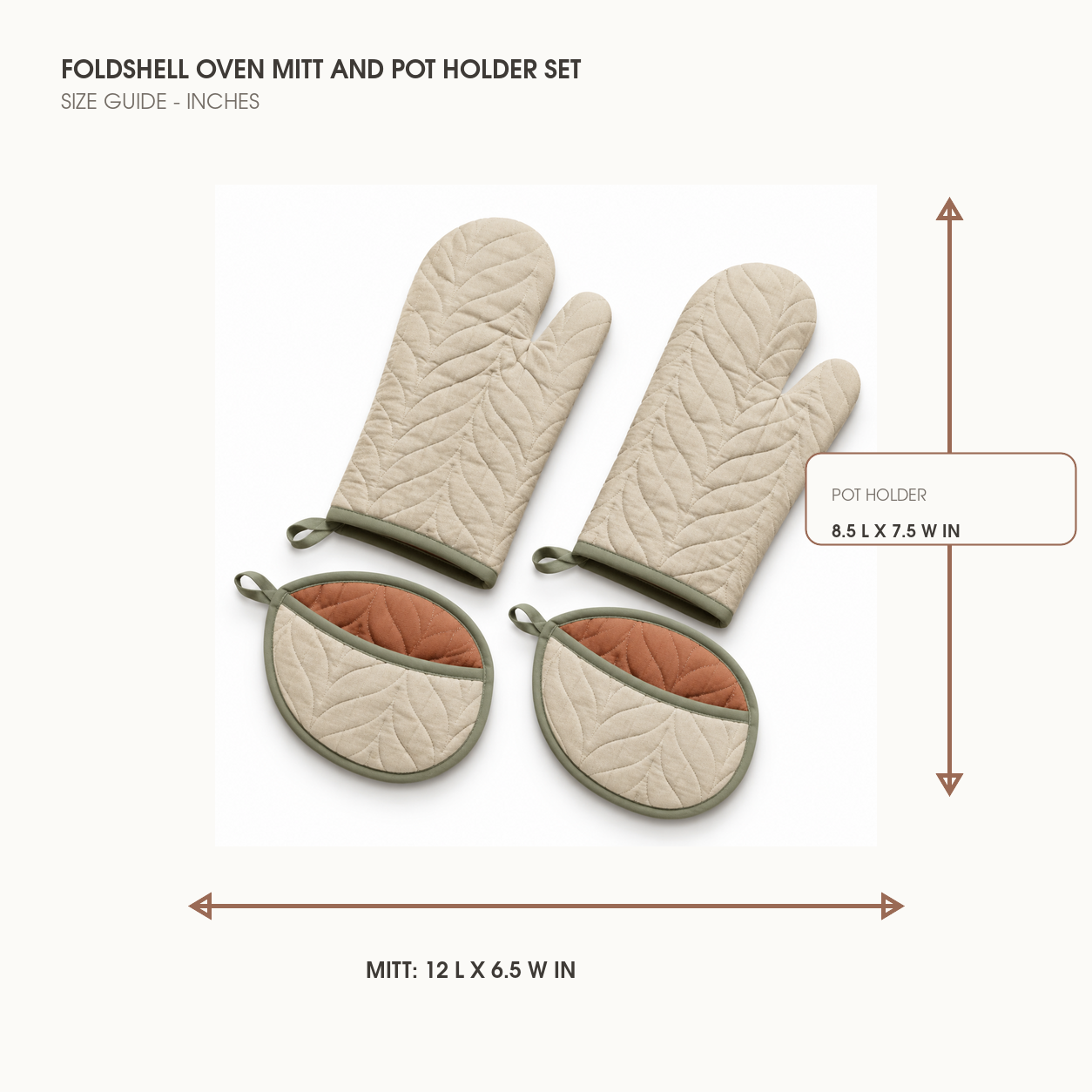 FoldShell Oven Mitt and Pot Holder Set