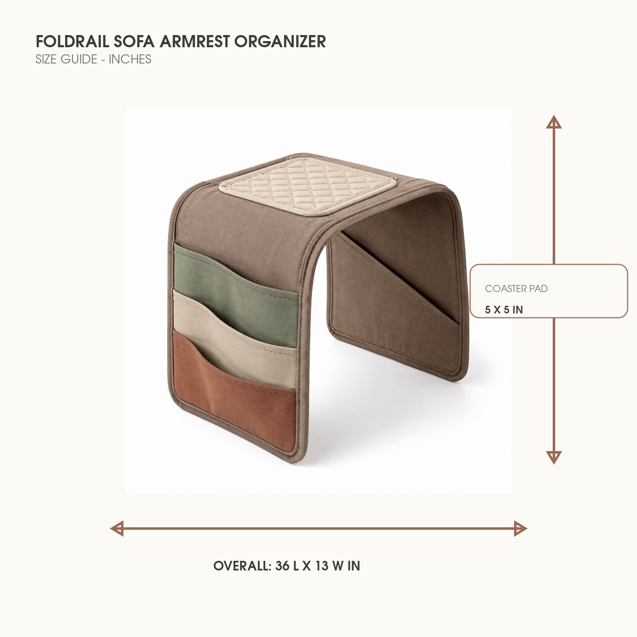 FoldRail Sofa Armrest Organizer